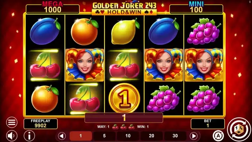 Golden Joker 243 Hold And Win slot screenshot 2