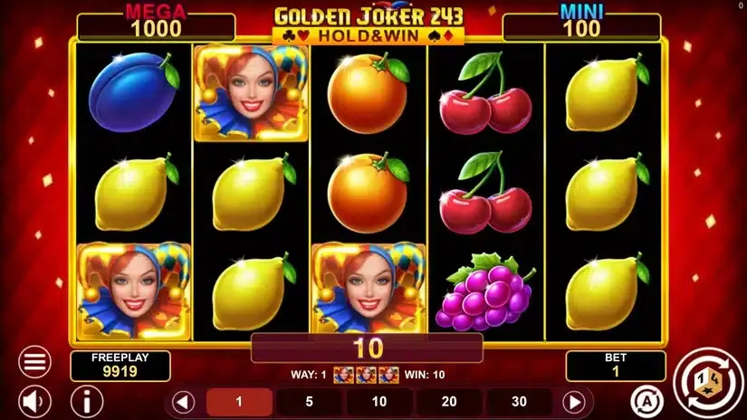 Golden Joker 243 Hold And Win slot screenshot 