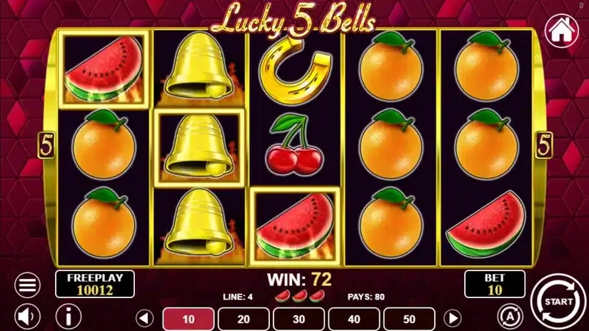 Lucky 5 Bells slot screenshot 2