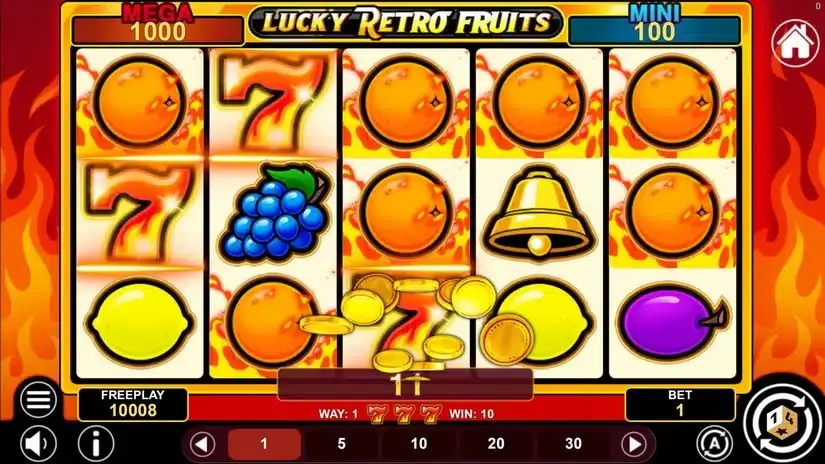 Lucky Retro Fruits Hold And Win slot screenshot