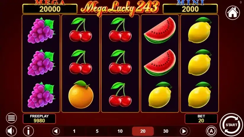 Mega Lucky 243 slot screenshot 1