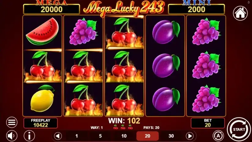 Mega Lucky 243 slot screenshot 3