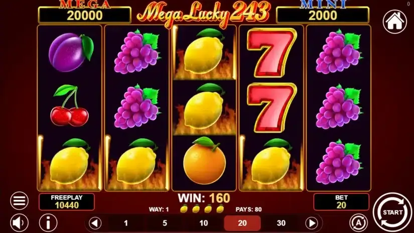 Mega Lucky 243 slot screenshot 4