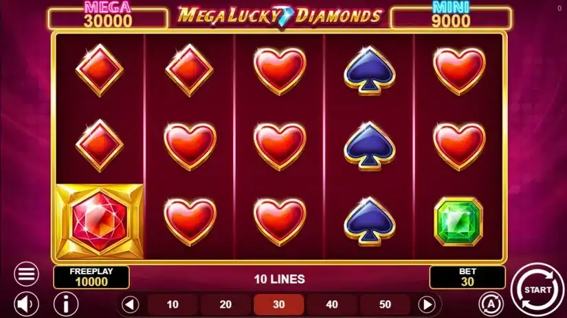Mega Lucky Diamonds slot screenshot 1