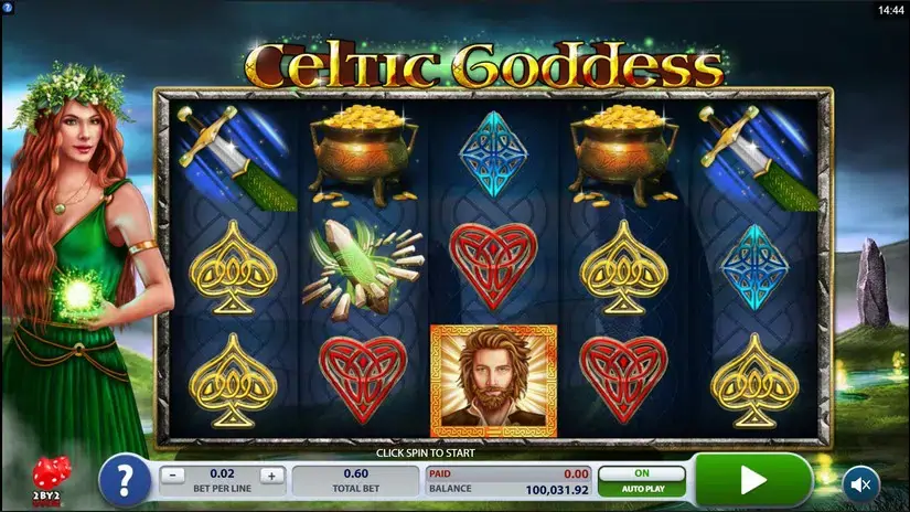 Celtic Goddess slot screenshot 1