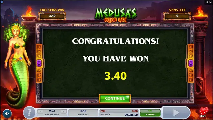 Medusa’s Golden Gaze slot screenshot 5