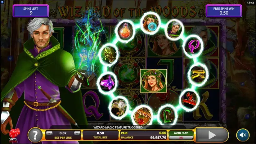 Wizard of the Woods slot screenshot 3