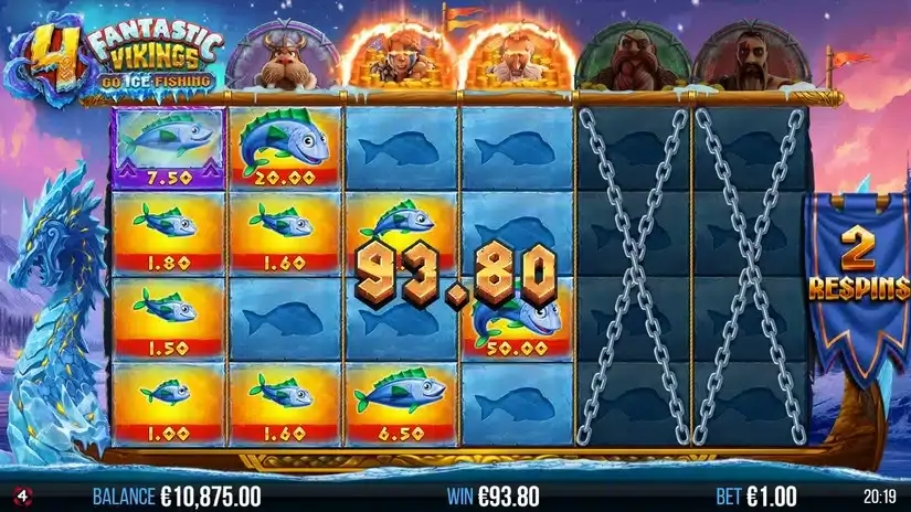 4 Fantastic Vikings Go Ice Fishing slot screenshot 3