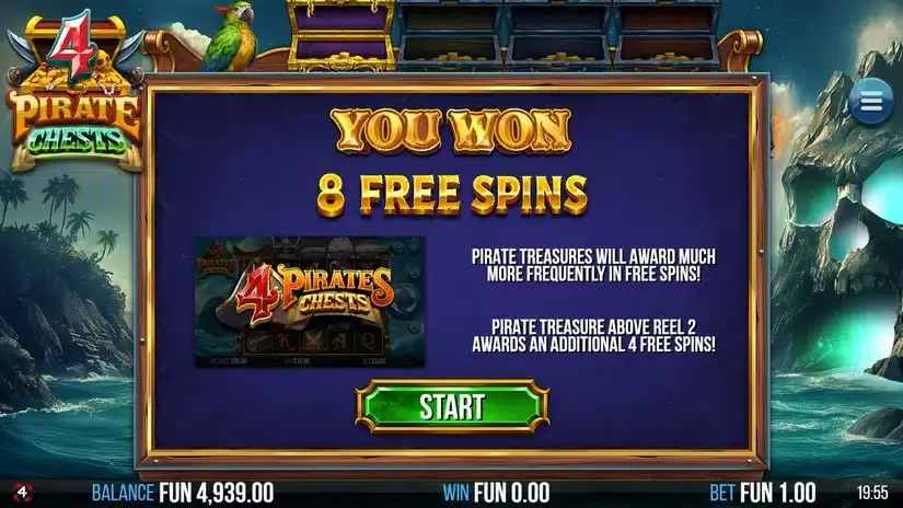 4 Pirate Chests slot screenshot 2