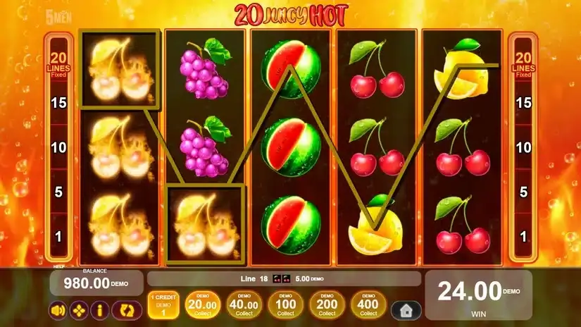 20 Juicy Hot slot screenshot 2