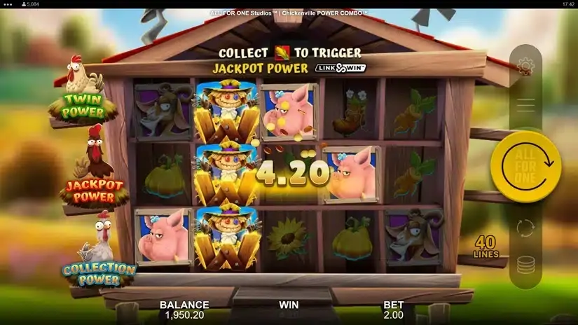 Chickenville Power Combo slot screenshot 2
