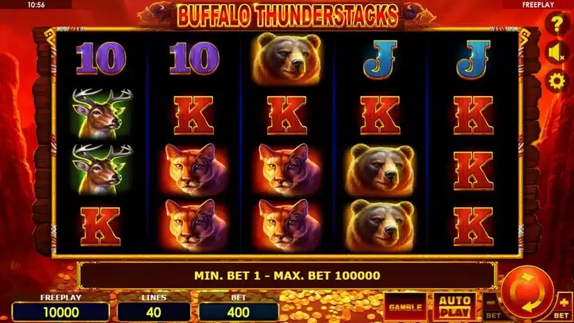 Buffalo Thunderstacks slot screenshot 1