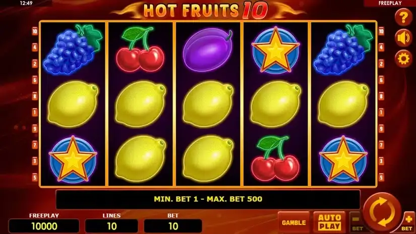 Hot Fruits 10 slot screenshot 