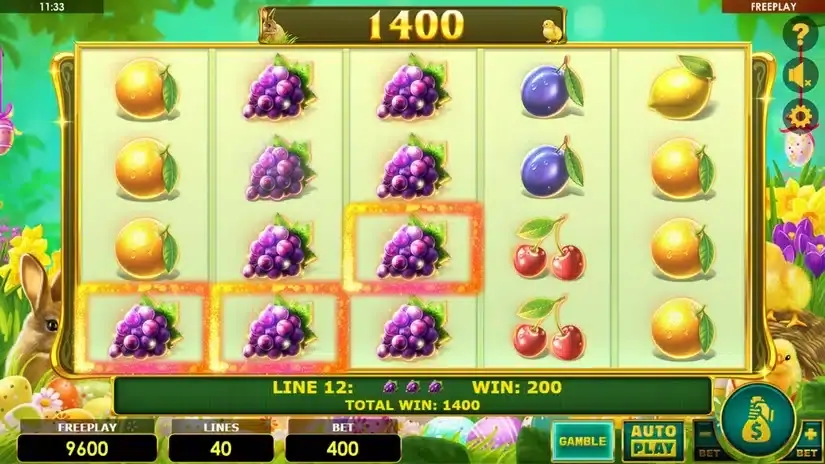 Lady Fruits 40 Easter slot screenshot 2