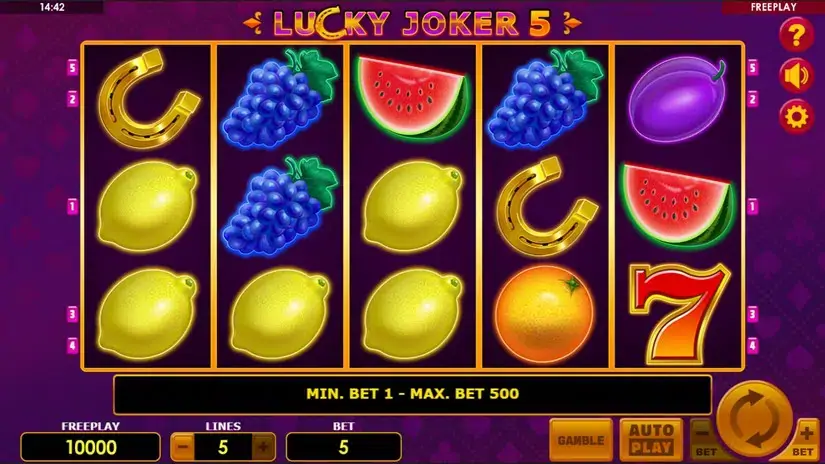 Lucky Joker 5 slot screenshot