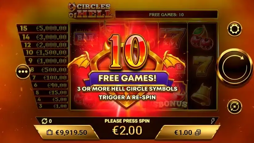 9 Circles of Hell slot screenshot 3