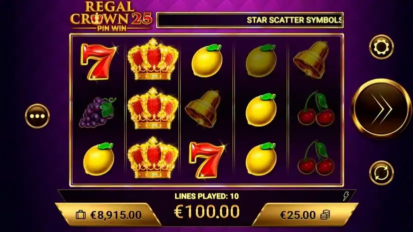 Regal Crown 25 slot screenshot 3