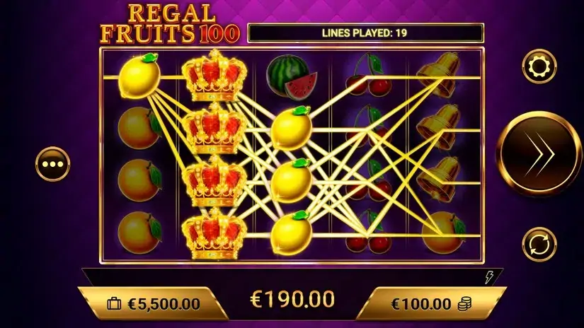 Regal Fruits 100 slot screenshot 3