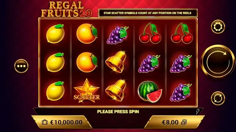 Regal Fruits 20 slot screenshot 1