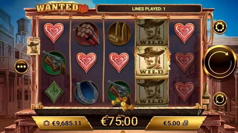 Wanted 10 slot screenshot