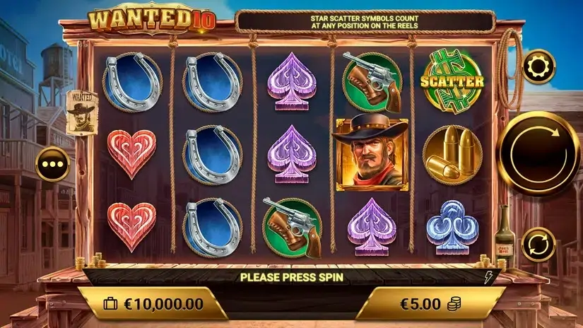 Wanted 10 slot screenshot