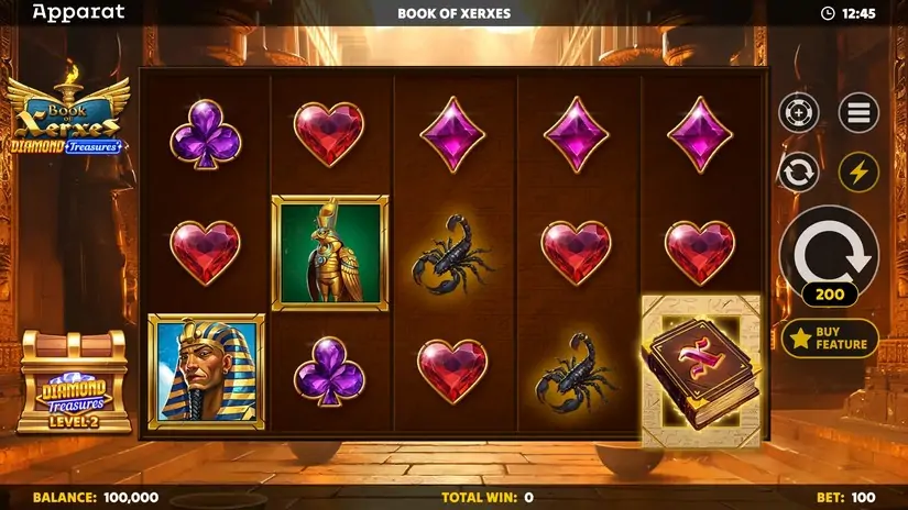 Book of Xerxes – Diamond Treasures slot screenshot 1