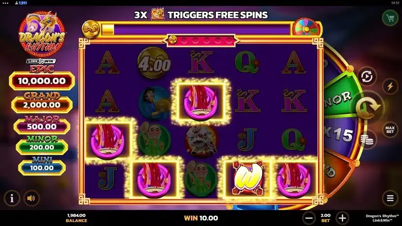 Dragon’s Rhythm Link&Win slot screenshot 2