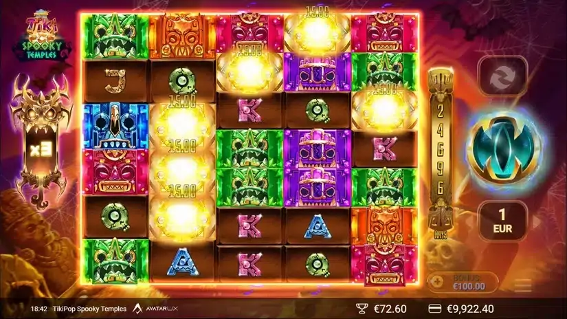 TikiPop Spooky Temples slot screenshot 3