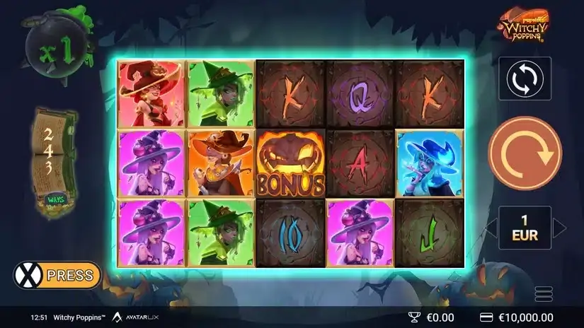 WitchyPoppins slot screenshot 