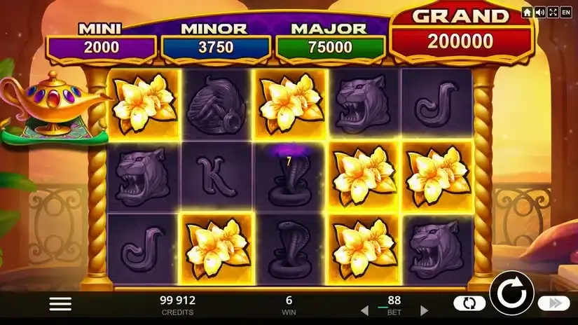4 Secrets of Aladdin slot screenshot 2