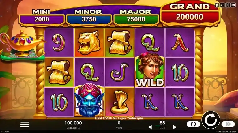 4 Secrets of Aladdin slot screenshot 1
