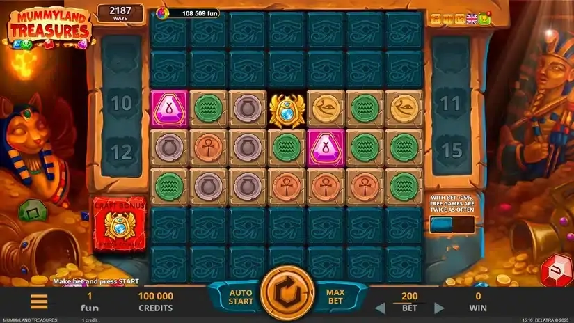 Mummyland Treasures slot screenshot 