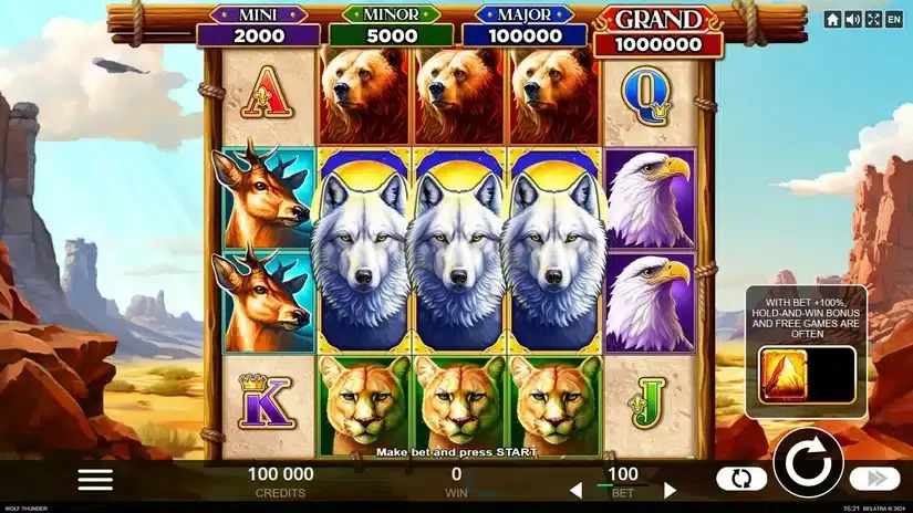 Wolf Thunder slot screenshot 1