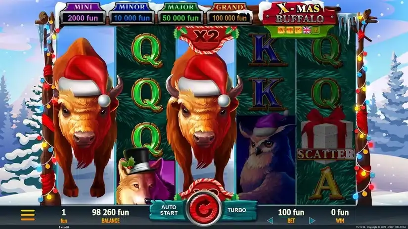 X-Mas Buffalo slot screenshot 2