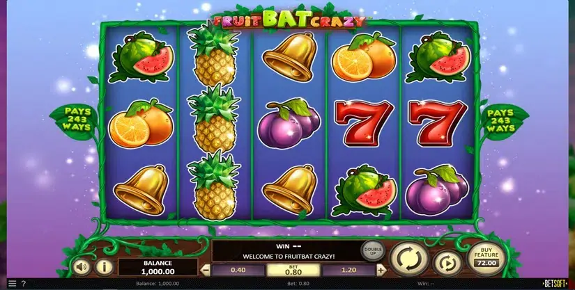Fruitbat Crazy slot screenshot 