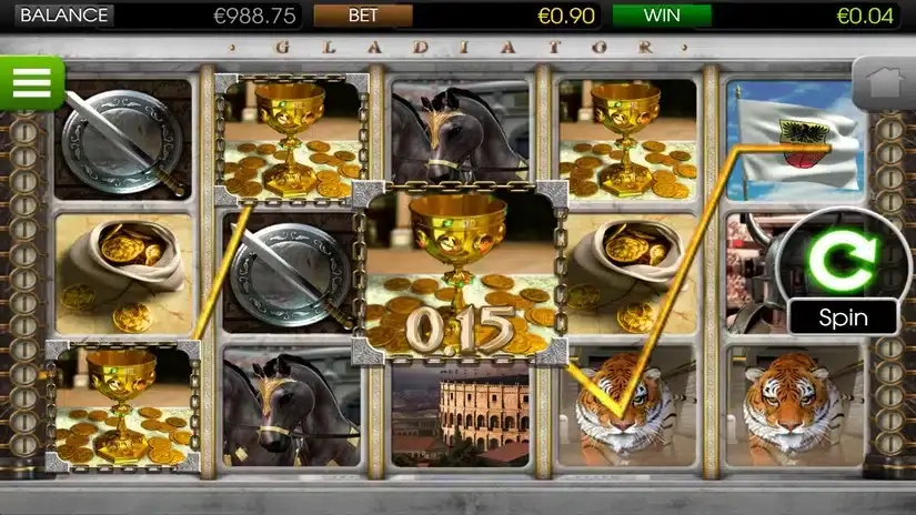 Gladiator slot screenshot 2