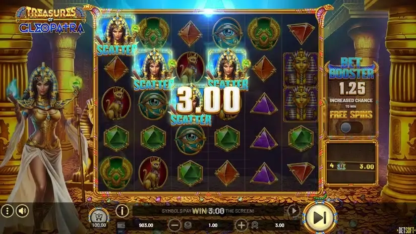 Treasures of Cleopatra slot screenshot 2