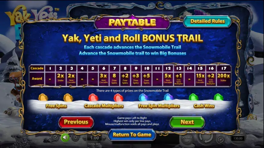 Yak Yeti and Roll slot screenshot 2