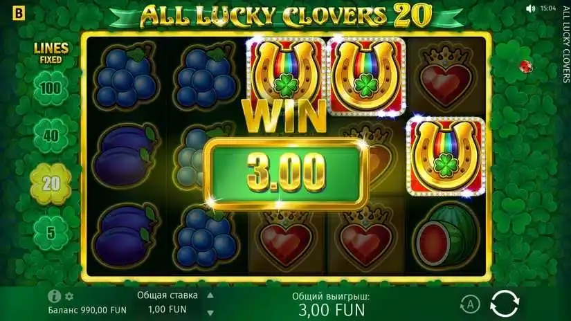 All Lucky Clovers 20 slot screenshot 3