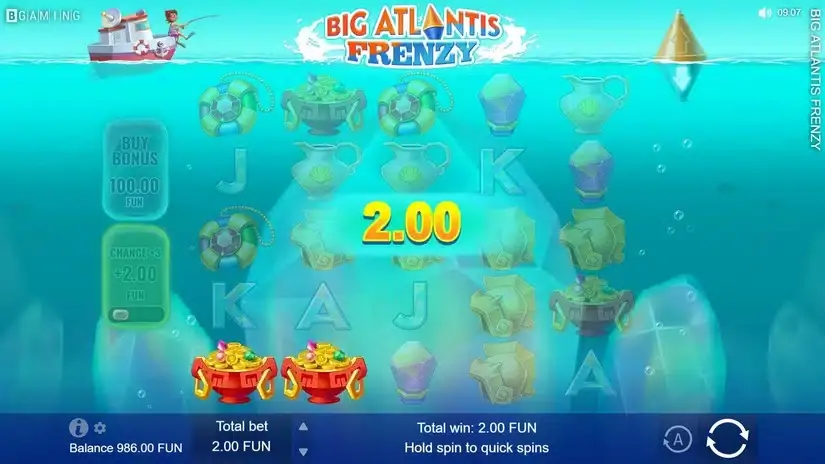 Big Atlantis Frenzy slot screenshot 2