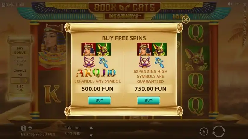Book of Cats MEGAWAYS slot screenshot 3