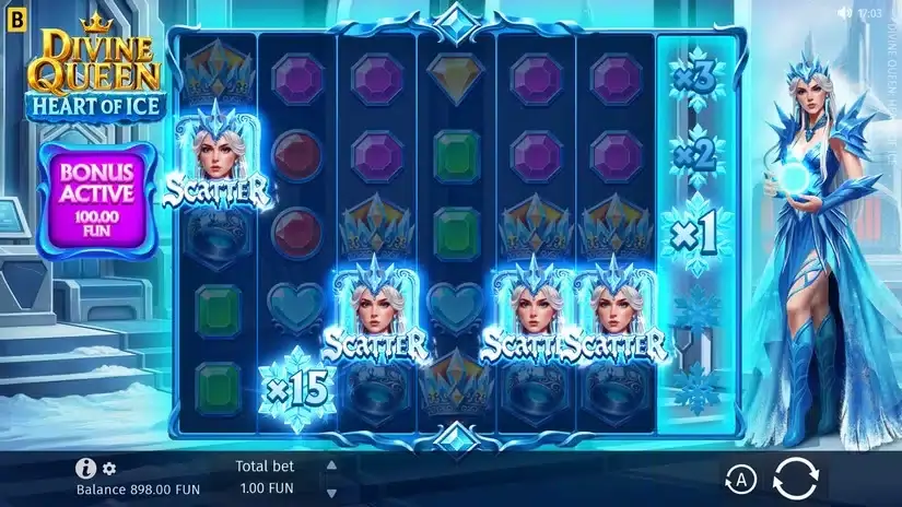 Divine Queen: Heart of Ice slot screenshot 2
