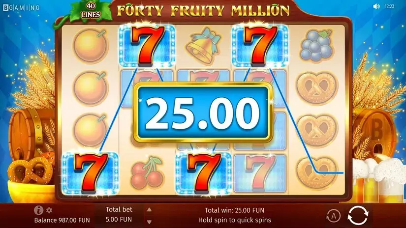 Forty Fruity Million slot screenshot 3