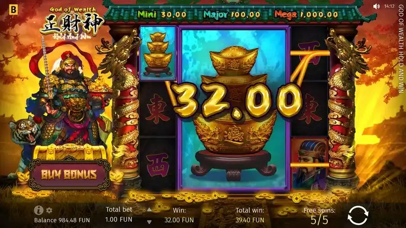 God of Wealth Hold and Win slot screenshot
