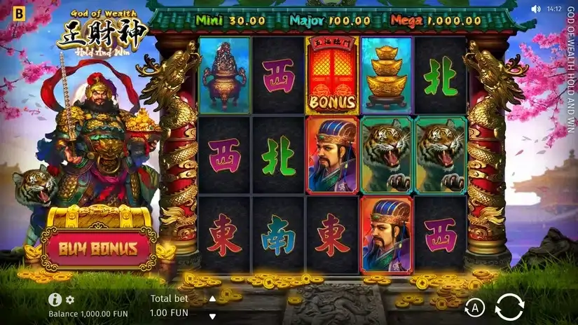 God of Wealth Hold and Win slot screenshot