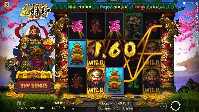 God of Wealth Hold and Win slot screenshot 2