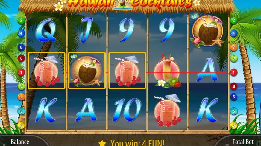 Hawaii Cocktails slot screenshot 2