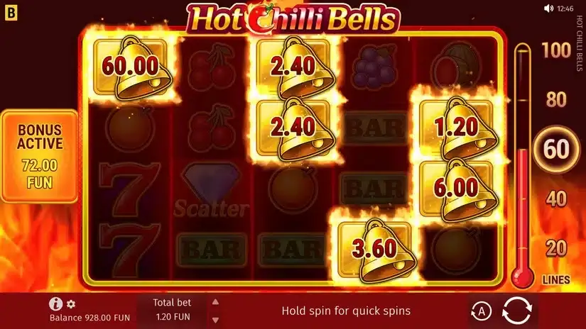 Hot Chilli Bells slot screenshot 2