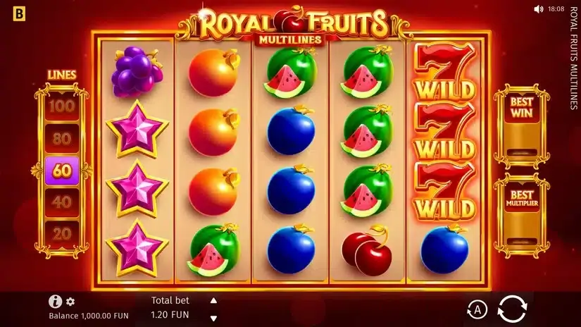 Royal Fruits MultiLines slot screenshot 