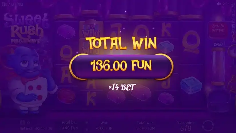 Sweet Rush MEGAWAYS slot screenshot